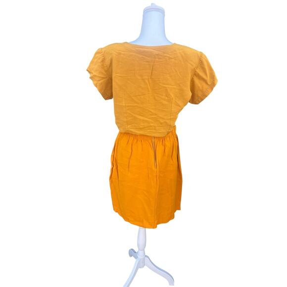 Vintage Women's Crop Blouse & Skirt Set Yellow Size Medium - Picture 3 of 6